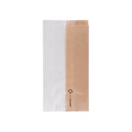 Sachet sandwich kraft brun+fenêtre  "BUNS2" 12+6x23cm